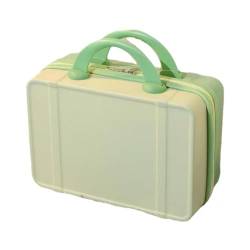 JRink Tolida Make-up-Reisetasche, Hartschale, Kosmetik-Organizer-Tasche mit Gummiband, tragbarer Mini-ABS-Tragekoffer, wasserdicht, abschließbar, gelbgrün von JRink