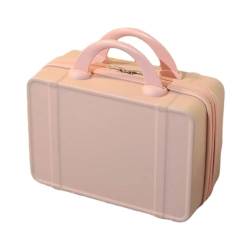 JRink Tolida Make-up-Reisetasche, Hartschale, Kosmetik-Organizer-Tasche mit Gummiband, tragbarer Mini-ABS-Tragekoffer, wasserdicht, abschließbar, rose von JRink