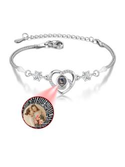 JSDDE Personalisiertes Armband mit Foto, 100 Sprachen Ich liebe dich Armband, Projektionsarmband, Fernbeziehung armband, Partnerarmbänder Geschenk für Liebhaber Freunde Freundin (Stil 2) von JSDDE