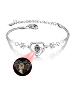 JSDDE Personalisiertes Armband mit Foto, 100 Sprachen Ich liebe dich Armband, Projektionsarmband, Fernbeziehung armband, Partnerarmbänder Geschenk für Liebhaber Freunde Freundin (Stil 3) von JSDDE