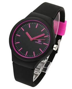 JSDDE Uhren Damenuhr Armanduhr Candy Farbe Silikonband Sportuhr Lässig Analog Quarzuhr Watchs für Frauen Mädchen Jungen (Schwarz) von JSDDE
