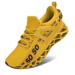 JSLEAP Herren Laufschuhe Sportschuhe Straßenlaufschuhe Sneaker Herren Tennisschuhe Fitness Schuhe （1-Gelb,Größe 40 EU/250 CN von JSLEAP