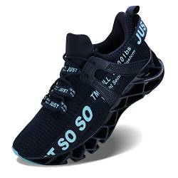 JSLEAP Laufschuhe Atmungsaktiv Turnschuhe Schnürer Sportschuhe Sneaker für Herren Damen（2-Dunkelblau,Größe 43 EU/265 CN von JSLEAP