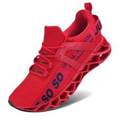 JSLEAP Schuhe Herren Laufschuhe Herre Damen Sportschuhe Straßenlaufschuhe Sneaker (2 Rot,Größe 47 EU/285 CN) von JSLEAP