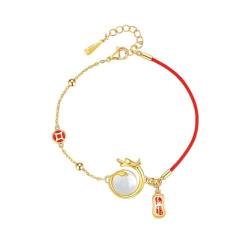 JSNKJLMN 2024 Neujahr des Drachen Red String Armband Chinesische Tierkreis Tier Glück Armband Einstellbare Drache Charme Armband Schmuck Geschenke, Legierung, Kein Edelstein von JSNKJLMN