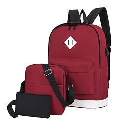 Schulrucksack, Einheitsgröße, Laptop-Rucksack, geeignet für Schule, Reisen und Arbeit, wasserdicht, für Jungen, Mädchen, Kinder, Rot, rot von ＪＳＳＥＶＮ