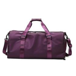 JTBDWOSK Sporttasche Reisetasche für Damen und Herren, Sporttasche mit Schuhfach und Nassfach, Leichte Wasserdicht Sport Duffel Bag Weekender Tasche Trainingstasche für Sport Gym Reise Yoga,Lila von JTBDWOSK