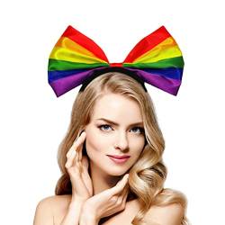 Haarschleife, Regenbogen-Schleifen-Stirnband, Bunte Schleife, Haarband, Hübscher Haarreifen, Modische Foto-Requisiten, Haar-Accessoires für Frauen von JTLB