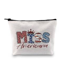 Amerikanische Flagge USA Geschenk Miss Americana Make-up-Tasche 4. Juli USA Unabhängigkeitstag Gedenktag Geschenk für Sänger-Fans Frauen, Americana Bag EU, Kosmetiktasche mit Aufdruck von JTOUK