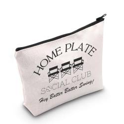 Baseball-Geschenk, Baseball-Team-Geschenk, Hey Batter Swing, Make-up-Tasche, Softball-Geschenk für Frauen, Softball-Team-Geschenk, Home Plate Bag EU, Kosmetiktasche mit Aufdruck von JTOUK