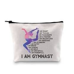 JTOUK Gymnastik Mädchen Kosmetiktasche Gymnastik Sport Liebhaber Geschenk Gymnastik Geschenke Gymnastik Zubehör Reise Kulturbeutel, I Am Gymnast Bag EU von JTOUK