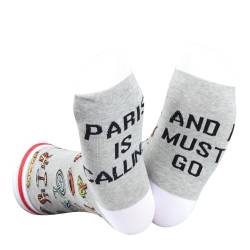 JTOUK Paris Mädchen Reise Geschenk Urlaub In Paris Geschenk Paris Is Calling I Must Go Neuheit Paris Socken Geschenk für Sie Frankreich Urlaub, Paris ruft EU, Einheitsgröße Tall von JTOUK