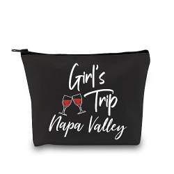 Napa Valley Reisegeschenk Kalifornien Lustiges Stadtausflug Geschenk Mädchen Reise Geschenk Napa Valley Make-up Reisetasche für kalifornische Frauen, Napa Valley Schwarz EU, Kosmetiktasche mit Druck von JTOUK