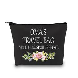 Oma Geschenk Oma Make-up Tasche Geburtstagsgeschenk Oma Muttertag Reise Kosmetiktasche von Enkelkindern, Oma's Travel Black EU, Beauty Case von JTOUK