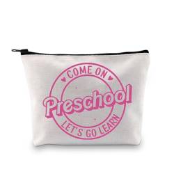 Pink Preschool Gift Preschool Teacher Pink Doll Back to School Gift Come On Preschool Let's Go Learn Zipper Pouch Makeup Bag, On Preschool Bag Eu, Kosmetiktasche mit Druck von JTOUK