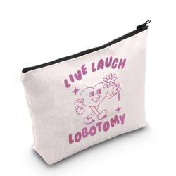 Sarkastisches Geschenk für Erwachsene, humorvolle Make-up-Tasche, Motiv: Live Laugh Lobotomie, Kosmetiktasche, Sarkasmus-Zitate, Lobotomy Bag EU, Kosmetiktasche mit Aufdruck von JTOUK