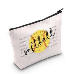 Softball-Geschenk für Mädchen-Teams, Softball-Make-up-Tasche, Baseball-Geschenk, inspiriertes Geschenk, Baseball-Softballspieler-Geschenk, Softballtasche EU, Kosmetiktasche mit Aufdruck von JTOUK