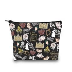 TV-Show-inspiriertes Geschenk V. Crawley-Zitat, inspiriertes Geschenk, TV-Show, Merchandise-Beutel, Make-up-Tasche für Fans, Frauen und Mädchen, Downton TV-Muster Schwarz EU, Kosmetiktasche mit von JTOUK