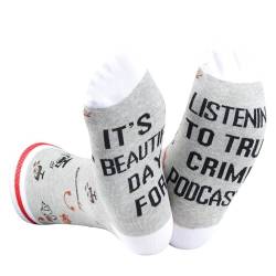 True Crime Podcasts Socken True Crime Lover Gift Crime Junkie Gift True Crime Podcasts inspiriertes Geschenk, Day for Crime Podcasts EU, Einheitsgröße Tall von JTOUK