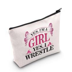 Wrestling-Geschenk mit Reißverschluss und Aufschrift "Yes I Wrestle", Make-up-Tasche für Damen, I Wrestle EU, Kosmetiktasche mit Aufdruck von JTOUK