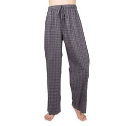 JTPW Herren 100% Baumwolle Gewebte Popeline Bequeme Pyjama/Lounge Hose mit Taschen, Black Charcoal Plaid, SIZE:S von JTPW