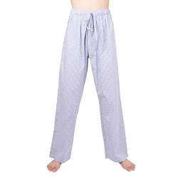 JTPW Herren 100% Baumwolle Gewebte Popeline Bequeme Pyjama/Lounge Hose mit Taschen, Grey Black Plaid, SIZE:S von JTPW