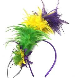 JTQYFI Feder Stirnband 1920er Jahre Gefiederter Fascinator Party Kopfbedeckung Kopfbedeckung Haarschmuck Für Frauen Halloween Karneval Schwarze Kopfbedeckung von JTQYFI
