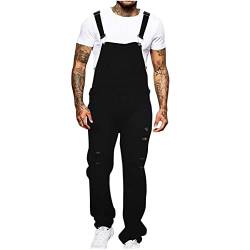 Arbeitshosen Männer Latzhose Lang Herren Jeans Denim Overalls Jeanshose Lange Zerrissene Loch Latzhose Herren Arbeitshose Schutz-Latzhose Herren Short Denim Einteiliger Latzhose Jeans Dungarees von JUANMAO