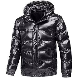 Herren Glänzend Steppjacke Leichte Übergangsjacke Daunenjacken-Optik Jacket warm gefütterte Winterjacke Herren Reflektieren Steppjacke Wasserabweisend Winddicht Herren ultra-leichte Daunenjacke von JUANMAO