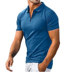 Men's Polos Mit Reißverschluss S M L XL XXL 3XL, Basic Freizeit Golf T-Shirts Poloshirt Herren Lässiges T-Shirt Poloshirt Kusinesshemden Lolfhemden Oberteile Herren Poloshirt unifarben Baumwolle von JUANMAO