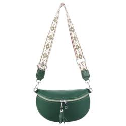 JUCHRZEY Damen-Brusttasche mit Reißverschluss, vielseitige lässige Umhängetasche, echtes Leder, solide Umhängetasche, Gitarrengurt, lässige Reisetasche von JUCHRZEY