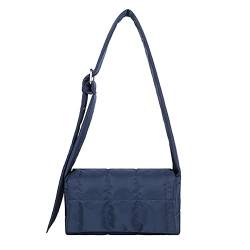 JUCHRZEY Einfache Damen-Nylon-Umhängetasche, lässiges Design, platzsparend, gepolsterte Umhängetasche, elegante einfarbige Handtasche von JUCHRZEY