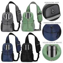 JUCHRZEY Modische Hüfttasche, große Kapazität, ultradünne Brusttasche für Sport (blau) von JUCHRZEY