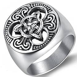 Edelstahl Vikings Keltischer Knoten Siegelring Biker Ring, Silber von JUDE