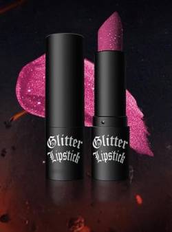 Glitter Lipstick Lip Gloss, Rot Lila Schwarz Langanhaltender Glitter Lip Stick Makeup Geschenk (4) von JUDEWY