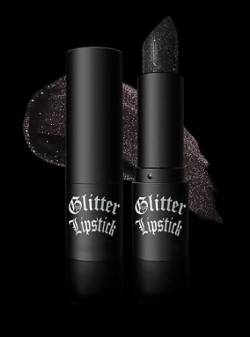 Glitter Lipstick Lip Gloss, Rot Lila Schwarz Langanhaltender Glitter Lip Stick Makeup Geschenk (6) von JUDEWY