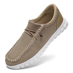 JUEQIBAA Herren Loafers Slipper rutschfeste Herren Schuhe Laufschuhe Atmungsaktiv Freizeitschuhe Walkingschuhe Rutschhemmender Laufsohle Khaki Größe EU 44 von JUEQIBAA