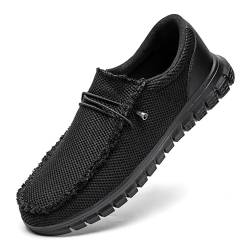 JUEQIBAA Herren Sneaker Schuhe Freizeitschuhe Mokassins Bootsschuhe Loafers Schuhe Flache Halbschuhe Slippers Atmungsaktiv Mesh Walkingschuhe Schwarz Größe EU 41 von JUEQIBAA