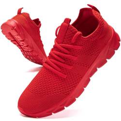 JUEQIBAA Herren Sneaker Schuhe Laufschuhe Sportschuhe Turnschuhe Sommer Schuhe Leichtgewichts Tennisschuhe Joggingschuhe Männer Fitnessschuhe Gym Running Shoes Herren Rot, EU 43 von JUEQIBAA