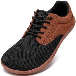 JUEQIBAA Schuhe Herren Barfussschuhe Schuhe Breite Füße Hallenschuhe Weit Zehenschuhe Wide Barfuß Sneaker Sportschuhe Barfusslaufschuhe Braun EU 42 von JUEQIBAA