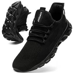 JUEQIBAA Sneaker Herren Laufschuhe Leichtgewichts Sneaker Freizeit Straßenlaufschuhe Atmungsaktiv Walkingschuhe Outdoor Fitness Gym Schehu Schwarz, EU 43 von JUEQIBAA