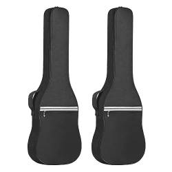 JUFUM 2X E-Gitarre Tasche Tasche 41 Zoll Gitarre Tasche für Akustikgitarre E-Gitarre Klassische Gitarre, schwarz / weiß von JUFUM