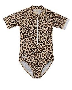 JUJA - UV-Badeanzug für Mädchen - Kurze Ärmel - Wild Leopard Print - Braun von JUJA