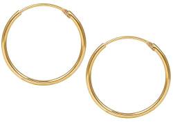 Jukserei Damen Ohrringe Creol Earring Gold - Creole Silber vergoldet - JUK-ESM101g-M von JUKSEREI