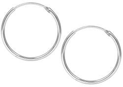 Jukserei Damen Ohrringe Creol Earring Silber - Creole Silber - JUK-ESM101s-M von JUKSEREI