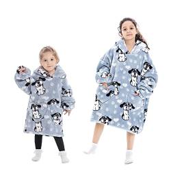 JULGIRL Kinder-Kapuzenpullover übergroß Tier-Sherpa-Fleece, tragbar für Teenager, super weich warm süß Flanell Neuheit Sweatshirt mit Taschen, Kinder, Mädchen, Jungen, 6–13 Jahre von JULGIRL