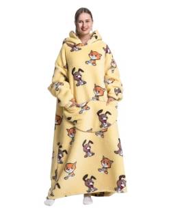 JULGIRL Übergroße tragbare Decke für Damen und Herren Sherpa-Fleece, Dicker Warmer Kapuzenpullover mit Riesentasche, super gemütlicher Riesen-Decken-Hoodie für Erwachsene, Männer, Frauen, Jugendliche von JULGIRL