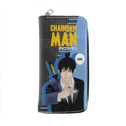 JUMBOZ Chains-aw Man Anime Wallet, Kunstleder Card Wallet mit Reißverschluss, Reise-Kulturbeutel für Ausweis Banknote Münze Foto(Color:Multicolor 16) von JUMBOZ