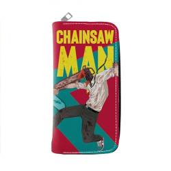 JUMBOZ Chains-aw Man Anime Wallet, Kunstleder Card Wallet mit Reißverschluss, Reise-Kulturbeutel für Ausweis Banknote Münze Foto(Color:Multicolor 18) von JUMBOZ