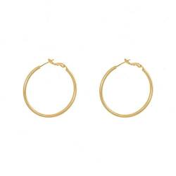 Gold-Creolen für Damen, trendige, 14-karätige Echtgold-Ohrringe, hypoallergen, leicht, kleine Creolen, Sterling-Gold-Schmuck für Frauen und Mädchen von JUNCHUANG